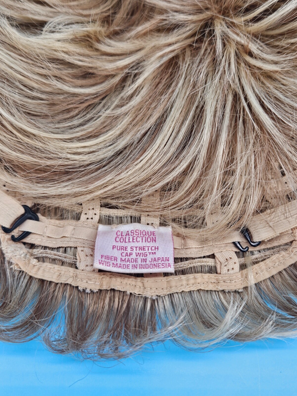 Estetica Women’s Blonde Wig with Bangs Classique Collection Short Stretch Cap