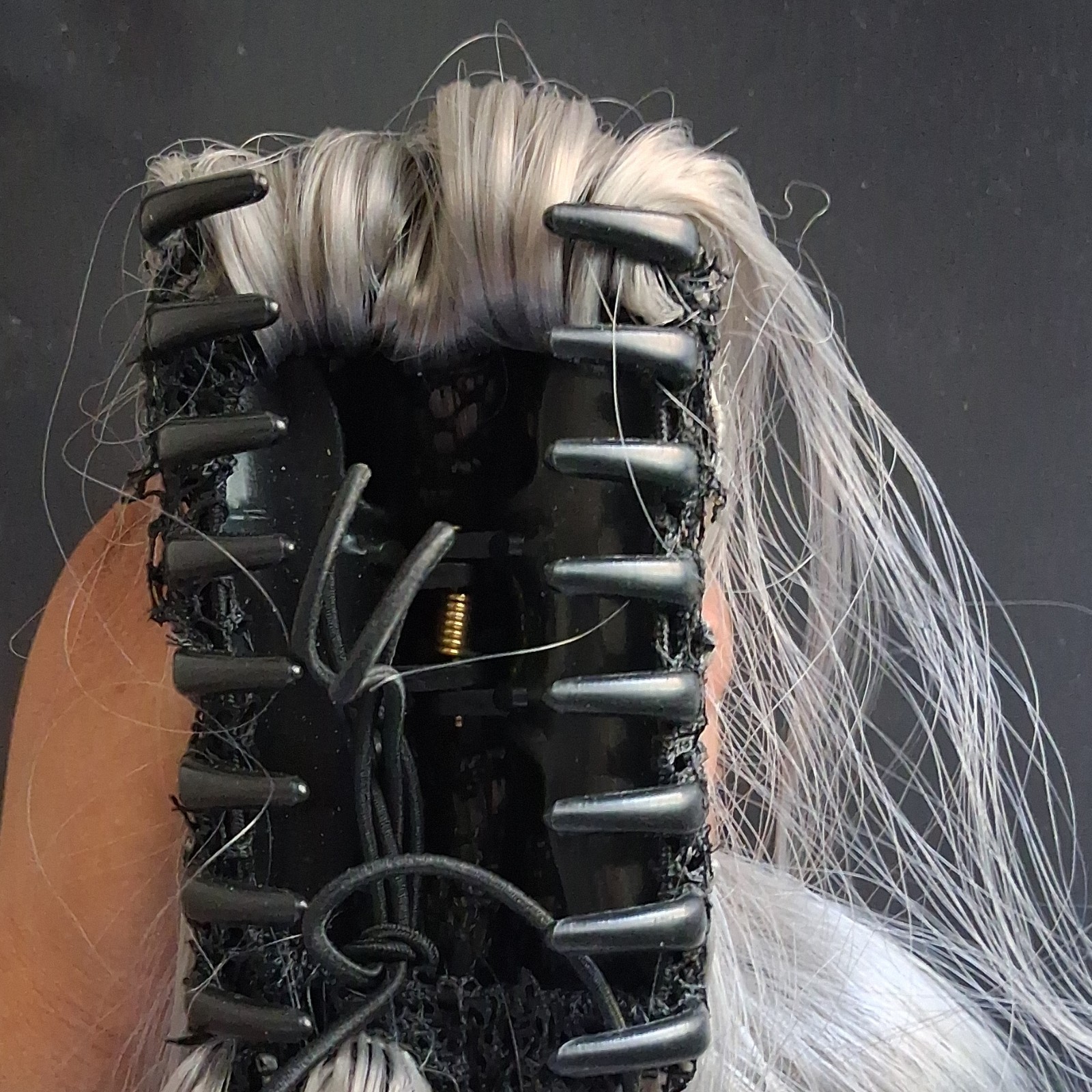 Ash Blond Gray Wavy Synthetic Claw Clip Hair Extension 21-30in for Women