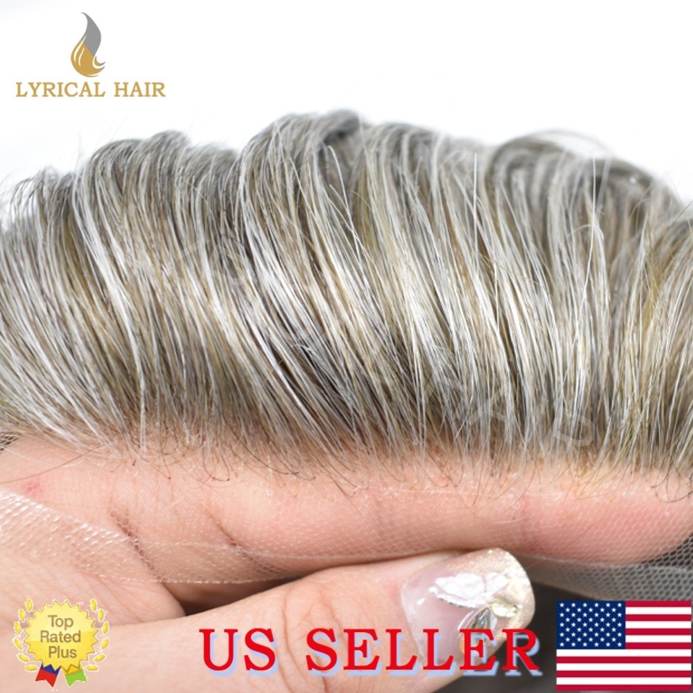 Lyrical Hair Mens Toupee French Lace Front Human Hair monofilament Wig Hairpiece