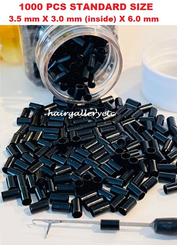 1000 pcs 6mm STANDARD Copper Tube Beads Micro Link Rings for Hair Extension Hook