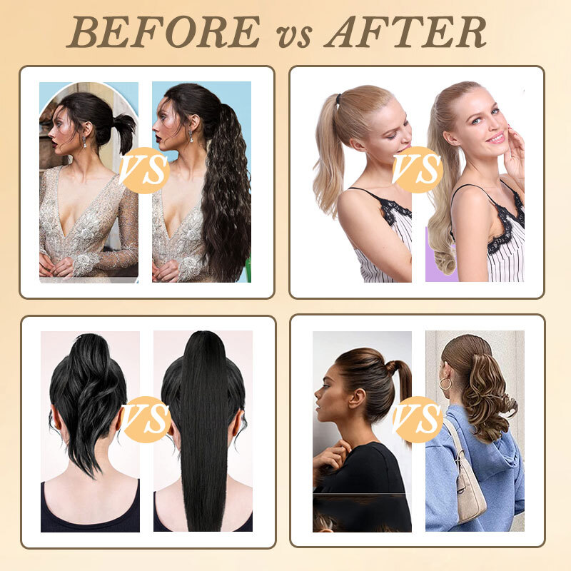Real Thick Clip In Pony Tail Hair Extensions Claw Clip On Ponytail As Human US
