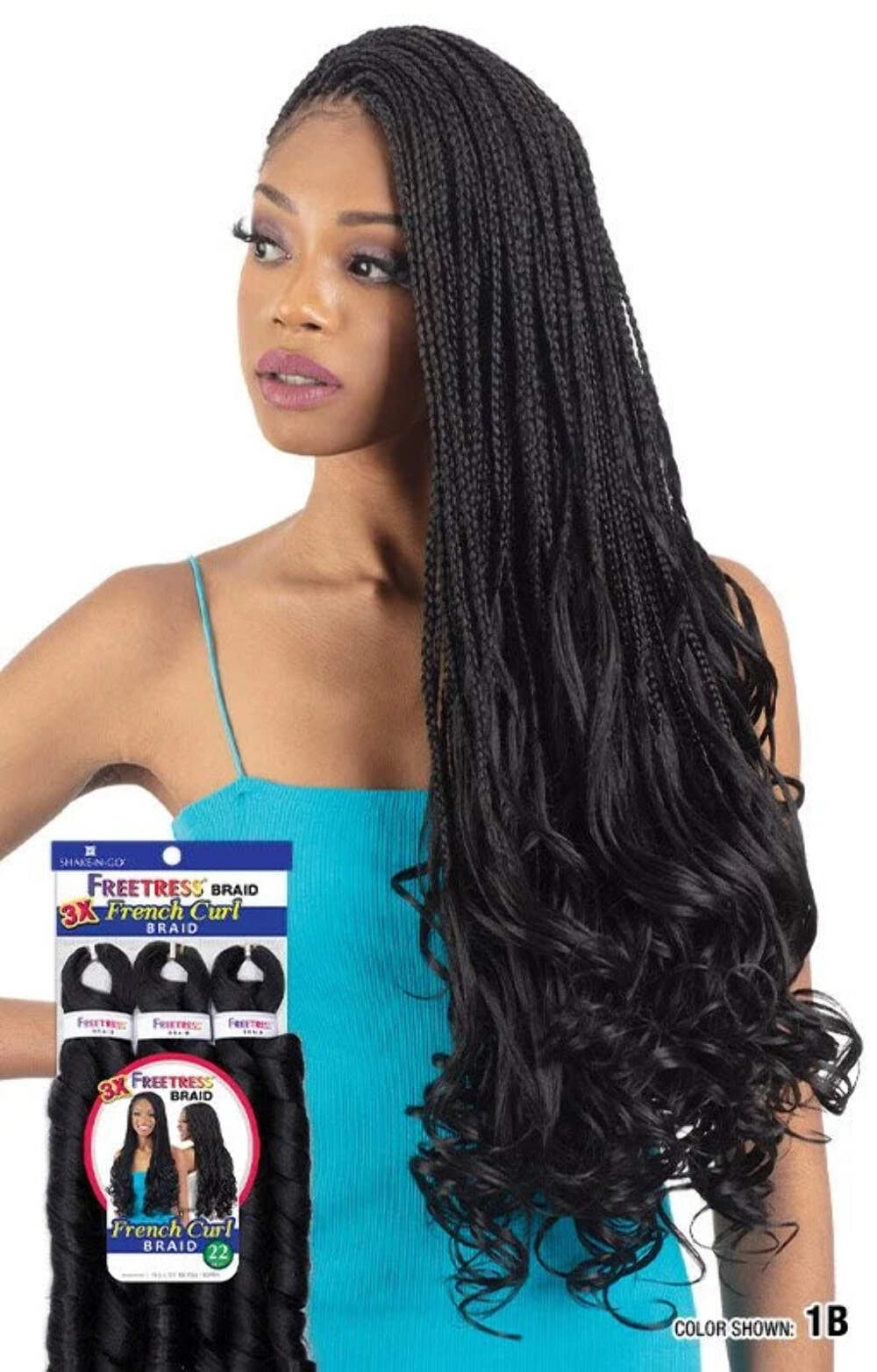 FREETRESS 3X FRENCH CURL BRAID 22″