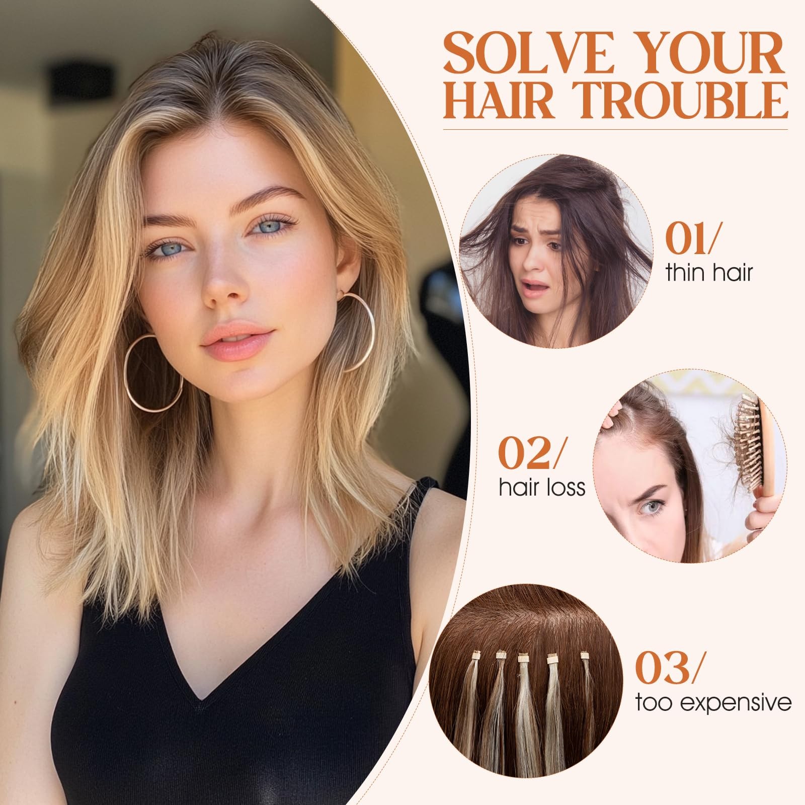 S-Noilite Halo Hair Extensions Real Human Hair 14Inch Short Straight Halo