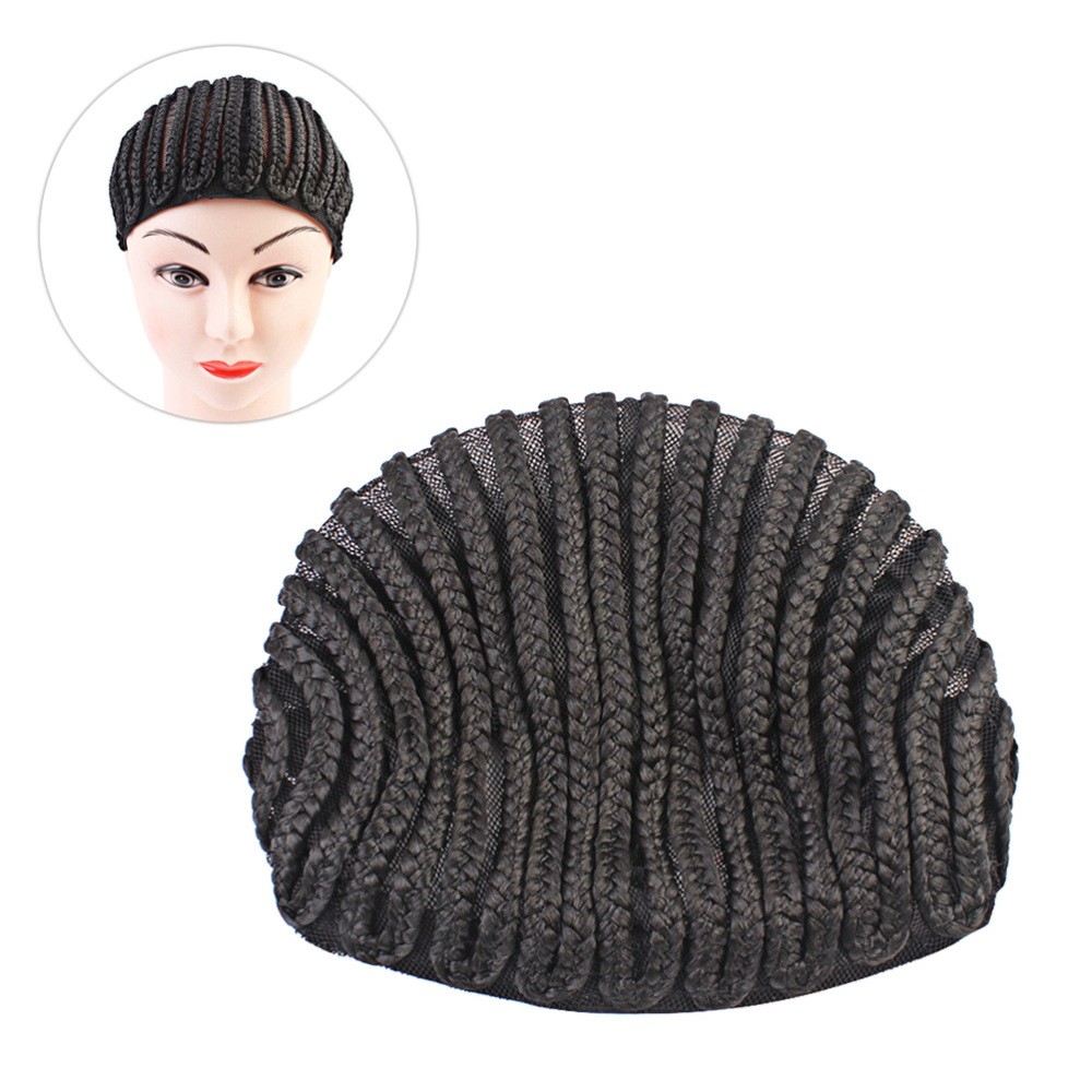 2Pcs Durable Black Wig Caps for Women with Side Combs Soft Comfortable Wear