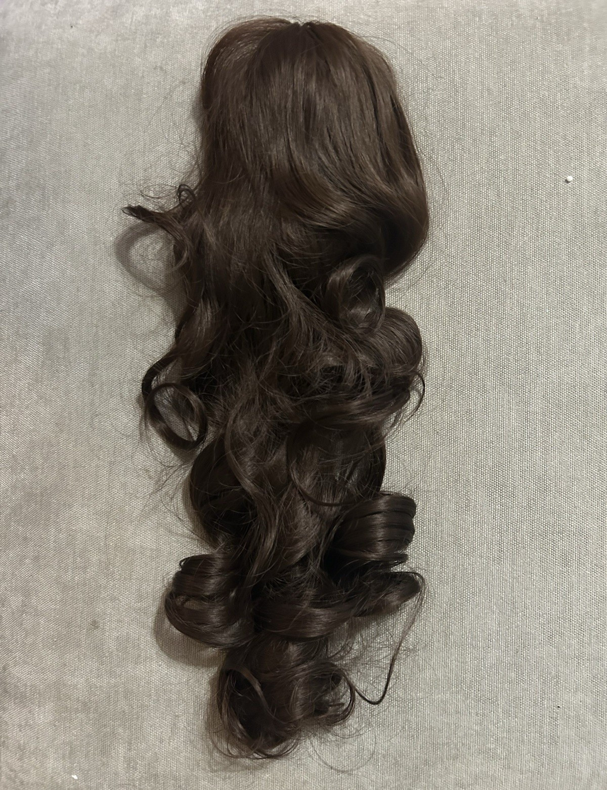 Dark Brown Curly Clip-In Hairpiece/Toupee, Classic Cap, Women, 18 in PF-PT261