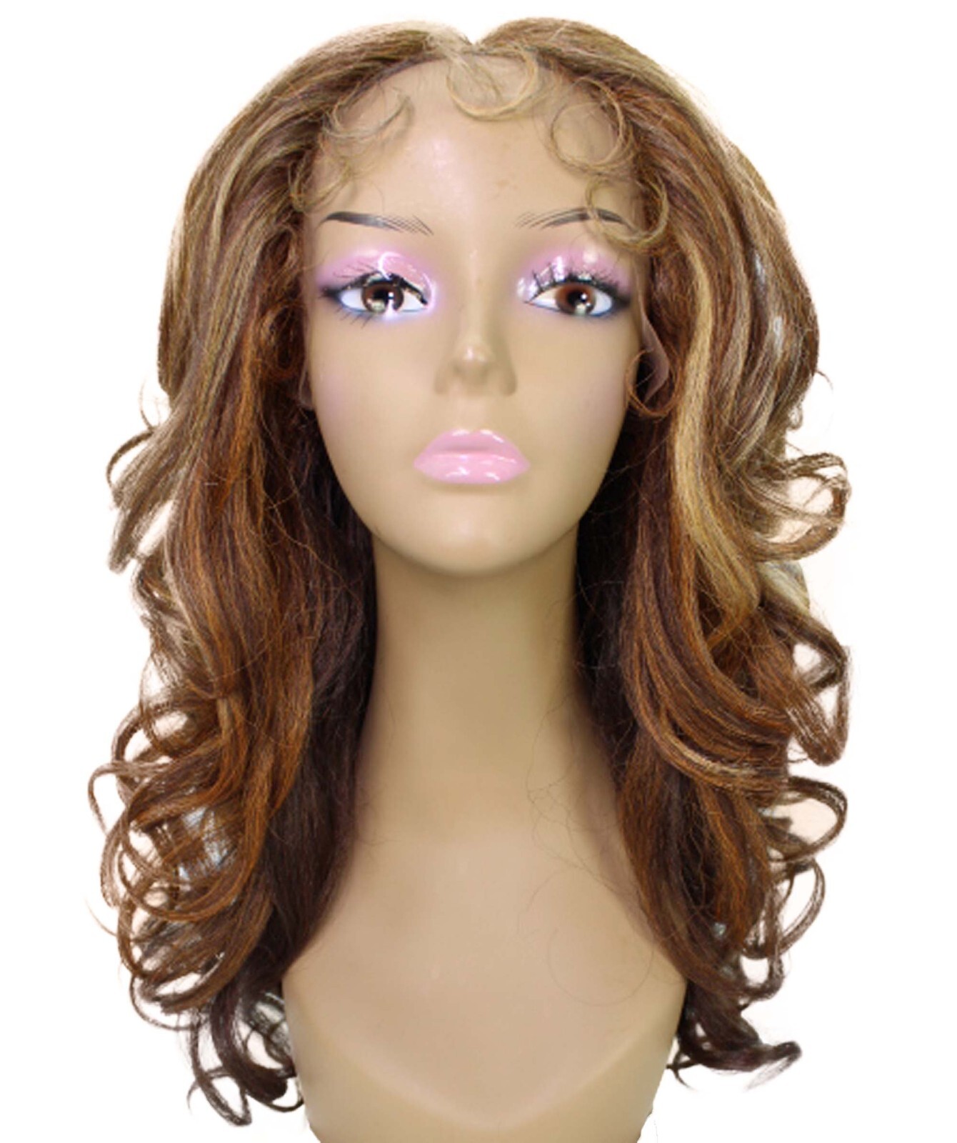LUXLUXE Kiara Wavy Layered 18 in Long T Part Lace Front Wig, Heat Resistant Fibe