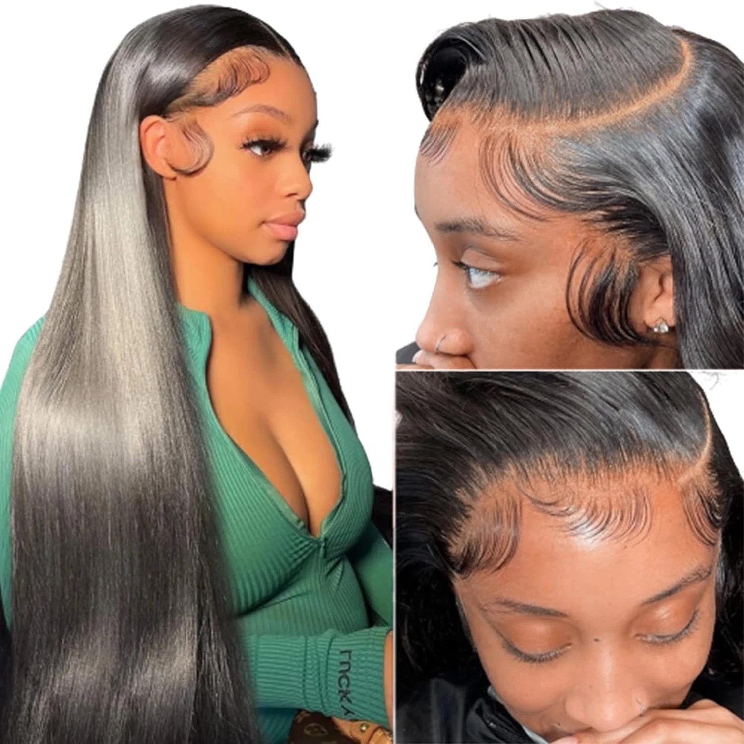 Straight Brazilian Virgin Hair 24 Inch Lace Front Wig – Tangle Free & Durable