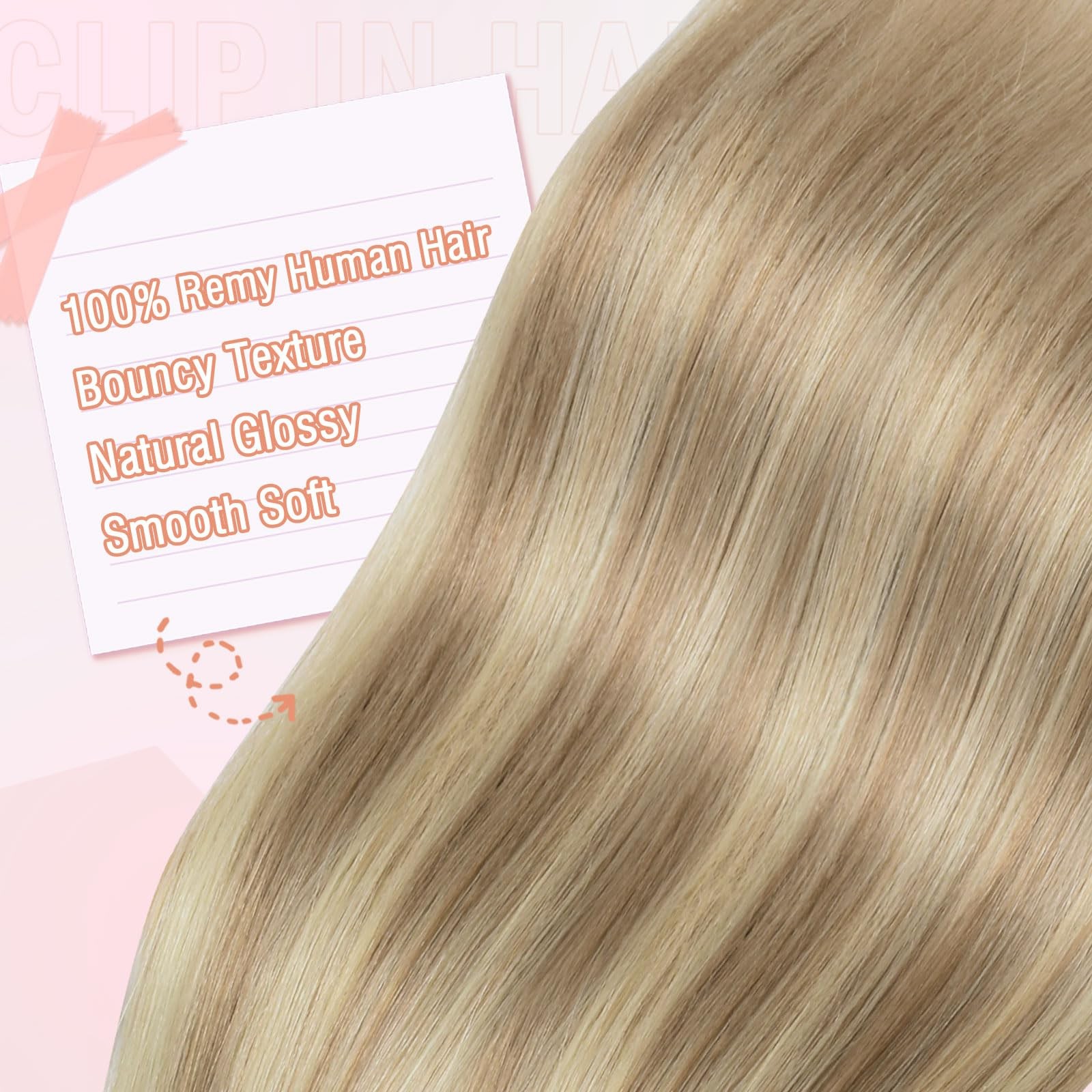 Mei Yuan Lin Clip In Hair Extensions 12 Inch Ash Blonde Highlights Bleach