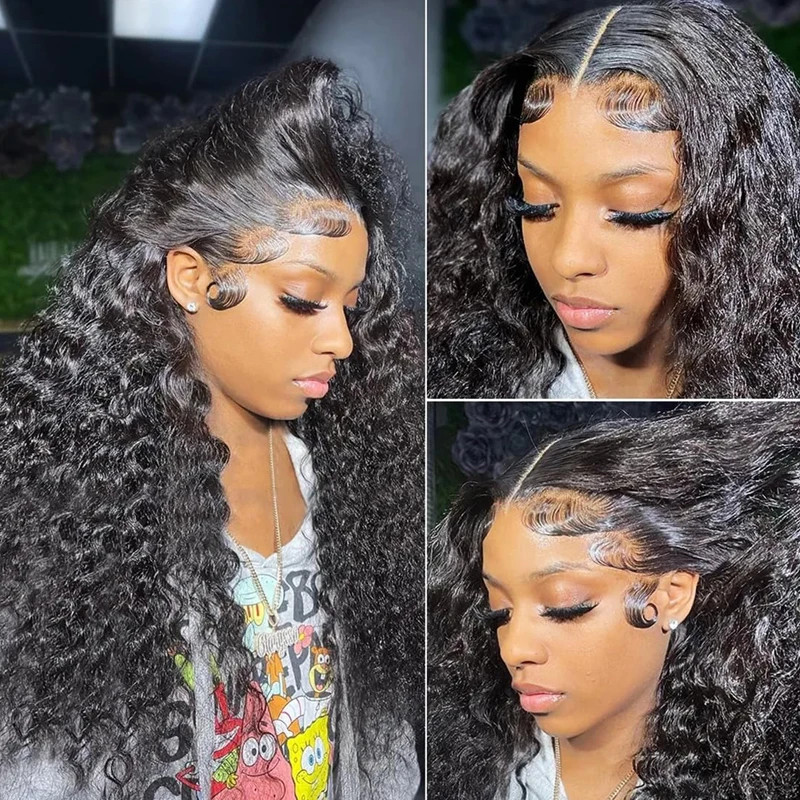 Water Wave 13×4 13×6 Lace Front Wigs Human Hair Easy To Wear Curly Wave Natural