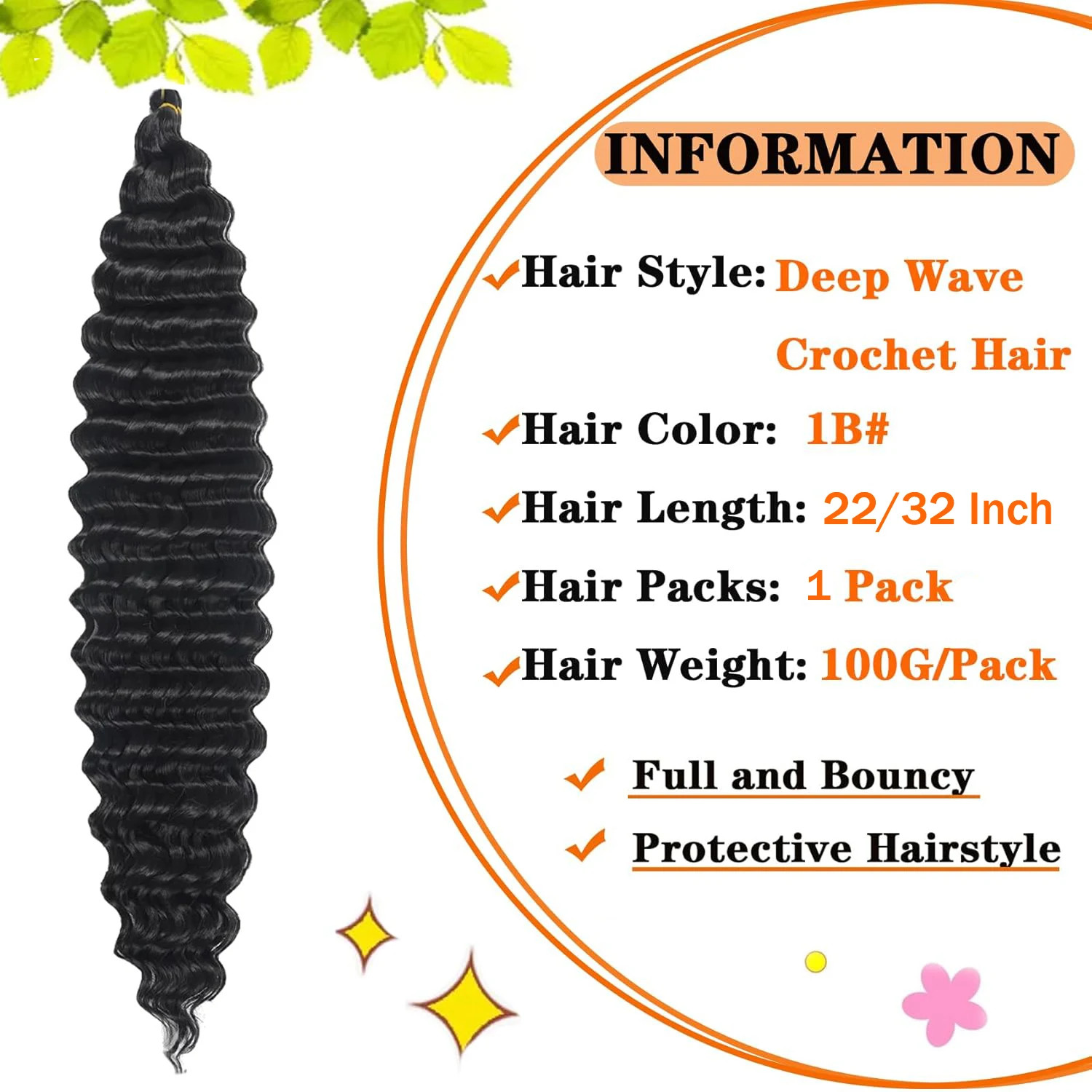 Deep Wave Crochet Braids Ocean Wave Curly Braiding Hair Extensions For Women