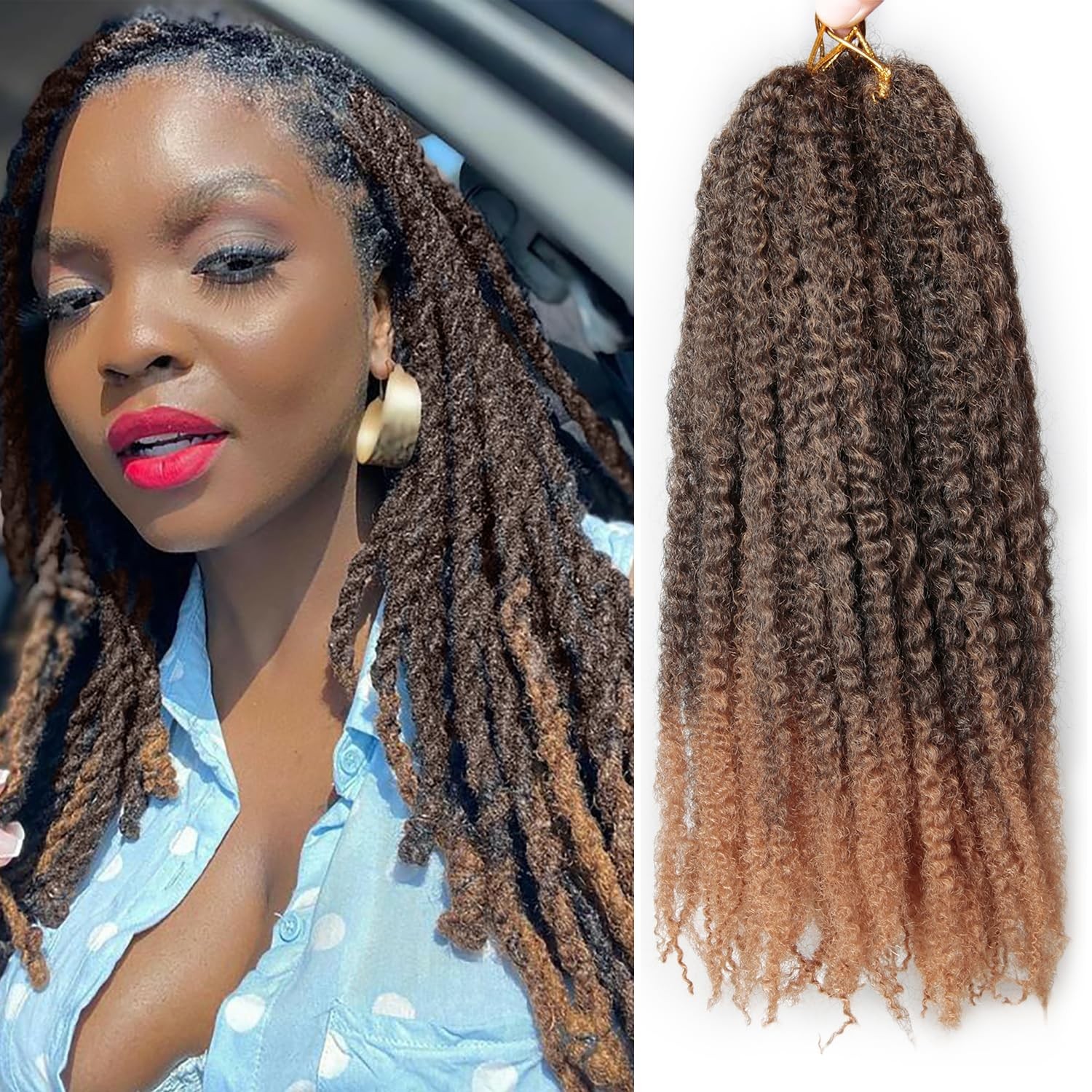 TUVOJALE Marley Twist Braiding Hair 14 inch Afro Kinky Curly Crochet Braids 8 Pa