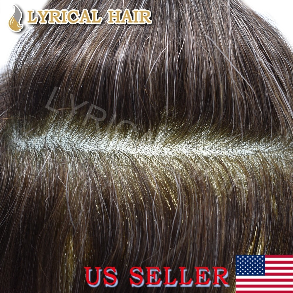 Mens Toupee Hair Replacement System French Lace&PU Breathable Human Hair Piece
