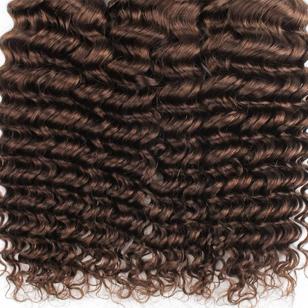 Chocolate Brown Body Wave Human Hair Extensions – 3 Bundles, 26-30