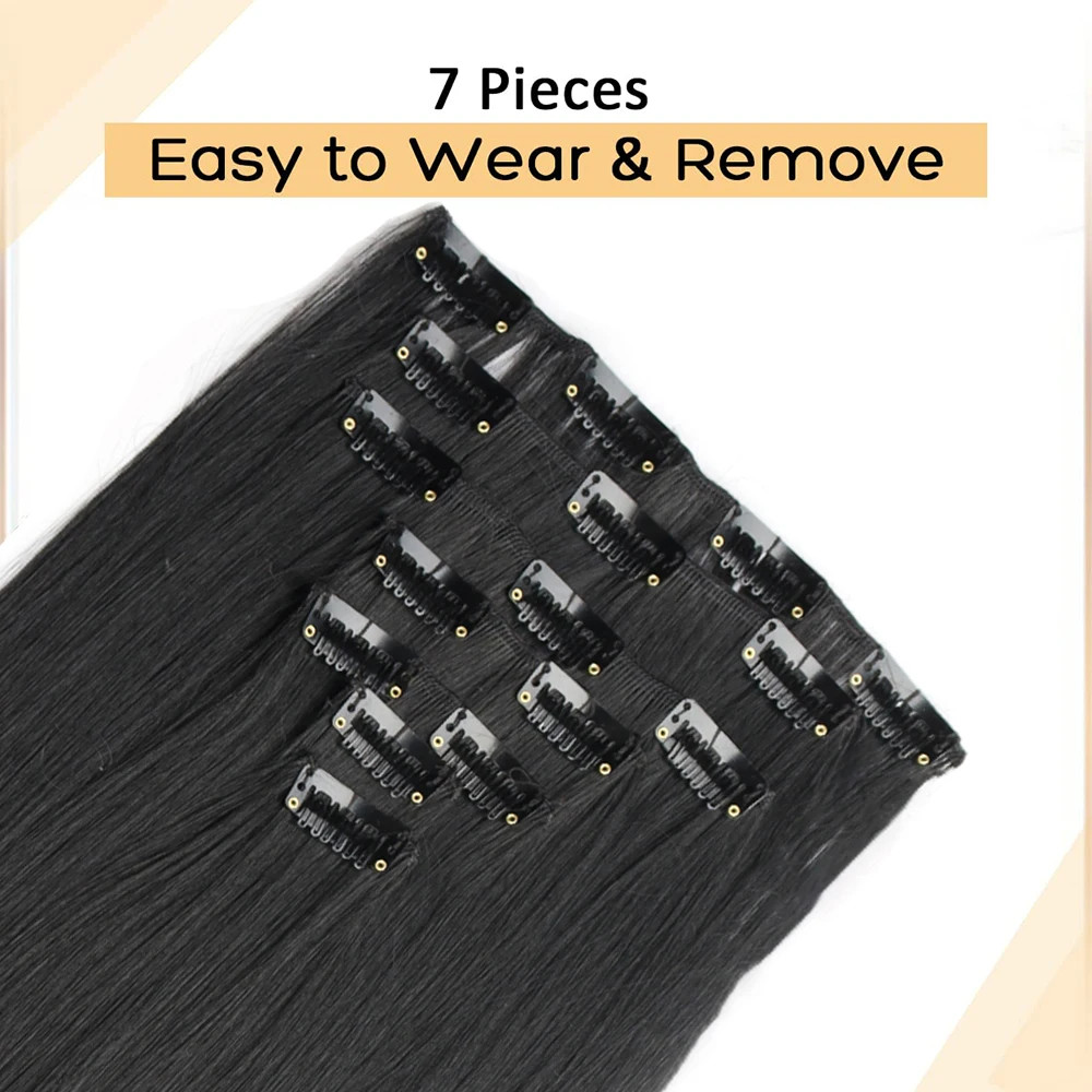 Natural Ombre Black Long Straight Heat Resistant Fake Hair Extension For Women