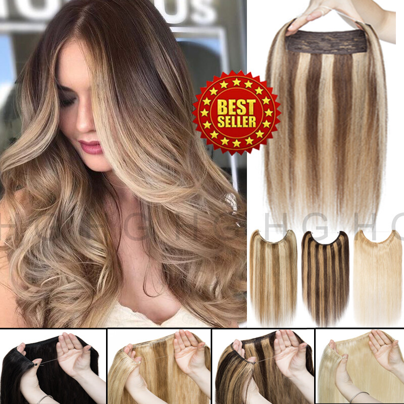Secret Headband Wire In Remy Human Hair Extensions Ombre No Clip In One Piece US