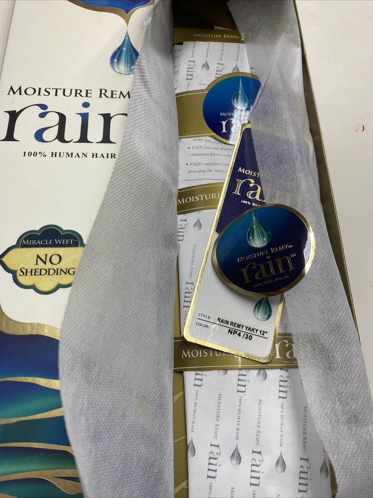 Moisture Remy Rain Yaky_100% Human Hair Weave Extension_12″_#NP4/30