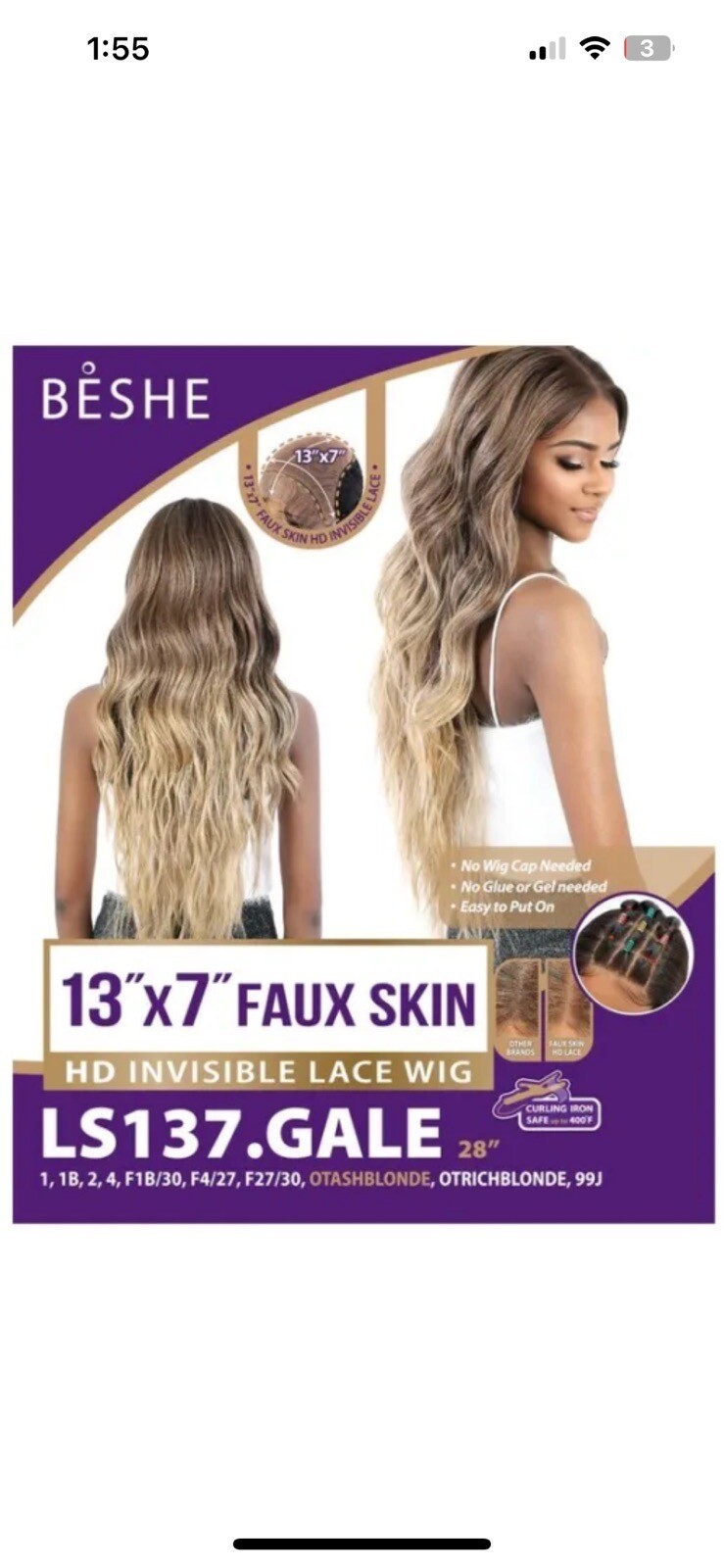 Wigs for women – GALE – HD INVISIBLE LACE 13″x7″ FAUX SKIN WIG SPIRAL LONG CURL