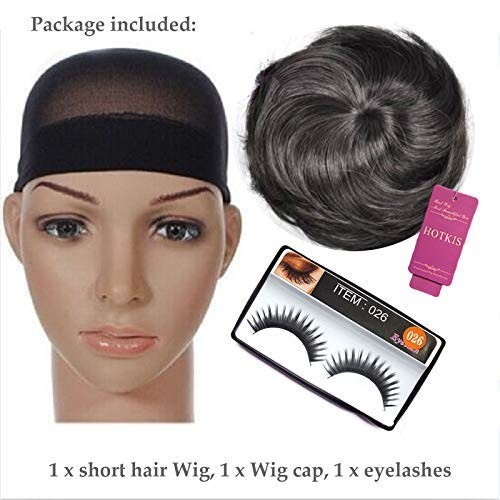 Short Curly Pixie Cut Wig Human Hair Burgundy Black Ombre 1B/99J