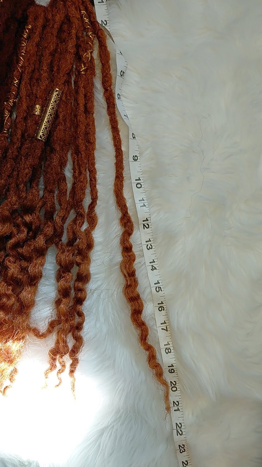 Two shaded handmade synthetic dreadlock hair extensions