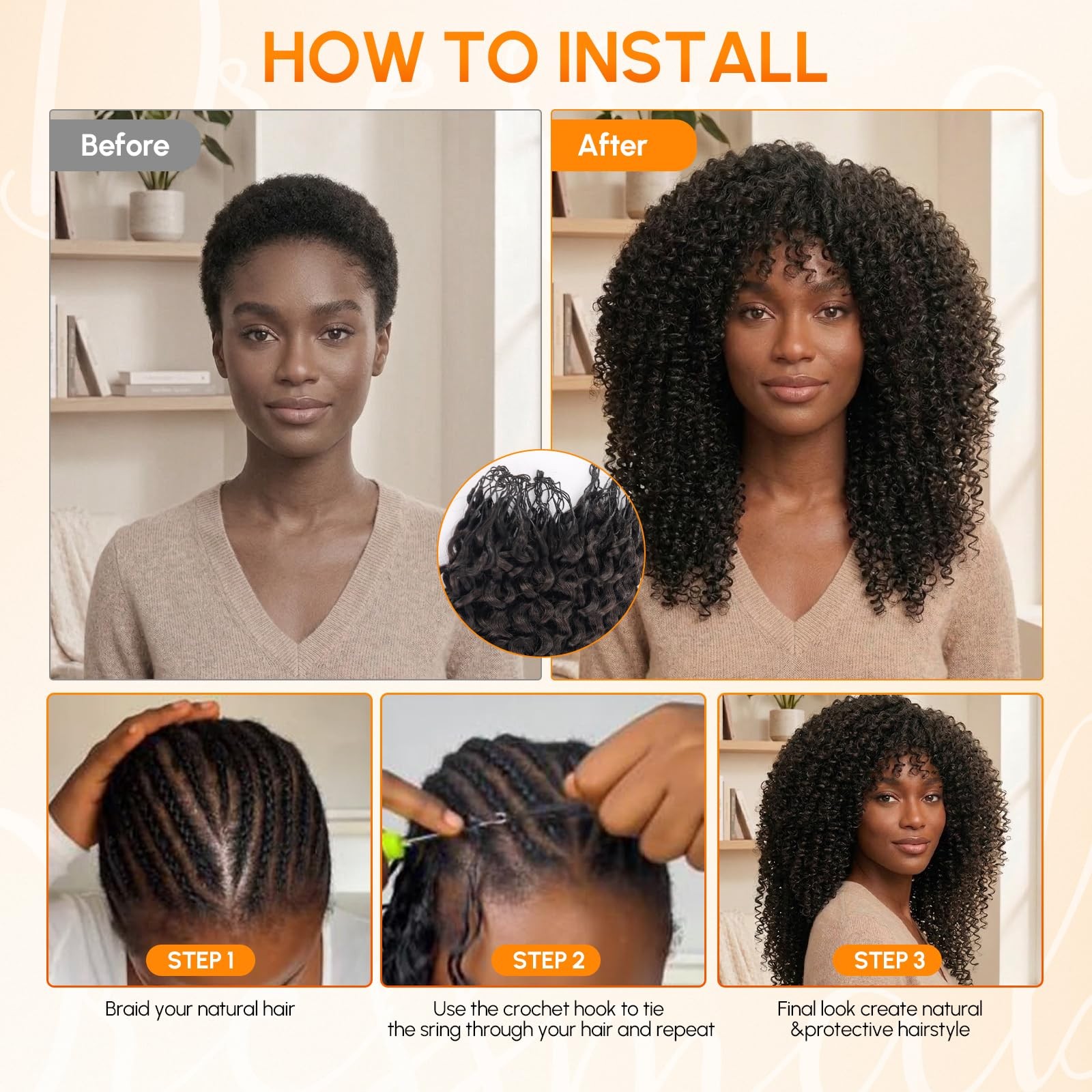 Dressmaker Miracle Knots Crochet Human Hair Pre-Separated Deep Wave Crochet