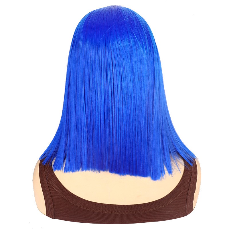 Colorful Short Bob T Part Lace Wig Heat Resistant Fiber Synthetic Full Head Wig