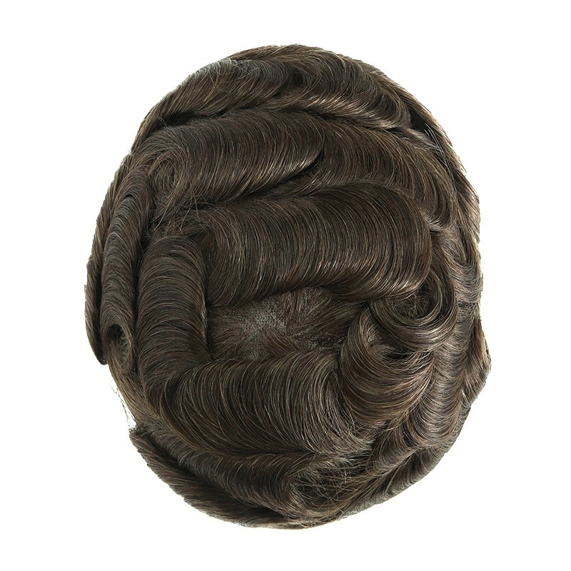 Discount Toupee For Mens Human Hair Replecement System Swiss Lace Hairpiece 8X10
