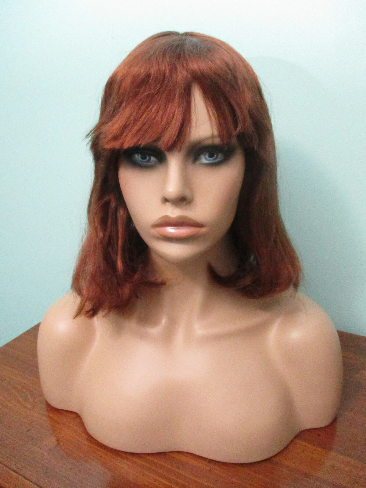 14″ red brown / auburn straight medium length PAGE cut WIG by SEPIA / WEST BAY
