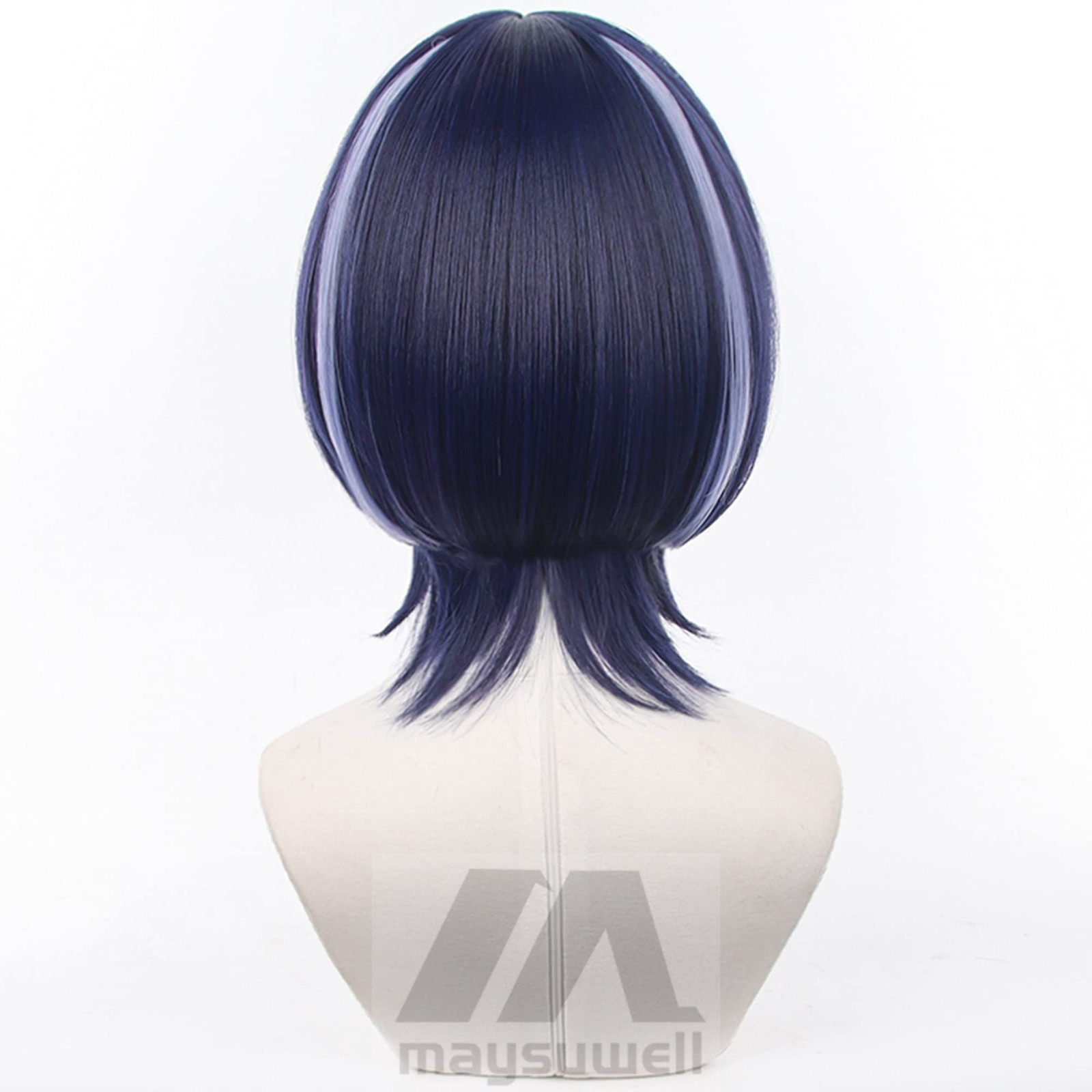 Dark Purple Mixed Light Purple Men Short Bob-Hair Wanderer Base Wig for Women…