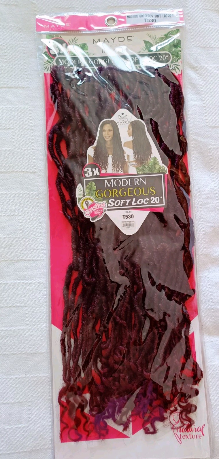 Mayde Beauty Crochet Braid Soft Locs 3X Modern Gorgeous Loc 20″ Color T530 Red