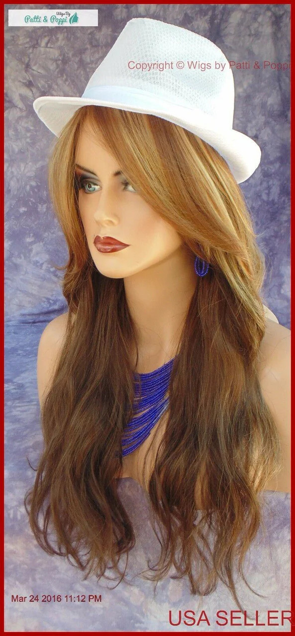 LONG SLIGHTLY WAVY WIG HEAT SAFE SKIN TOP CALI BLONDE STRIKING STYLE 1284