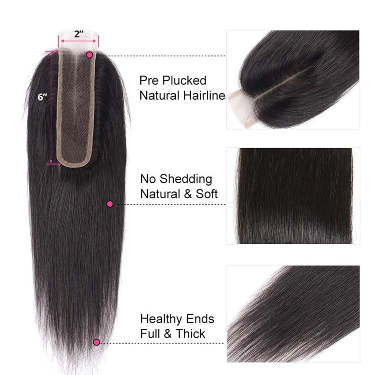 100% Unprocessed Brazilian Virgin Hair Lace Closure – 12″ with Custom Styling