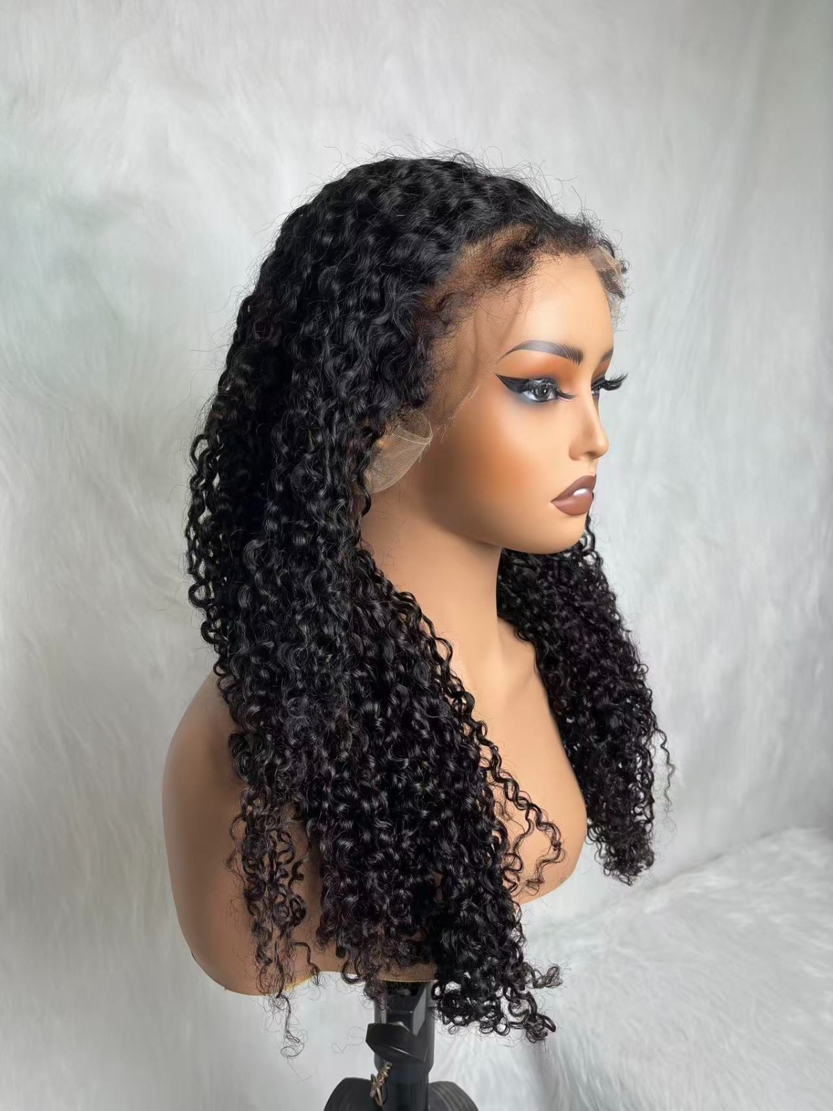 22inch 360 HD Lace Curly & Curly Edge Wig With Invisible Strap