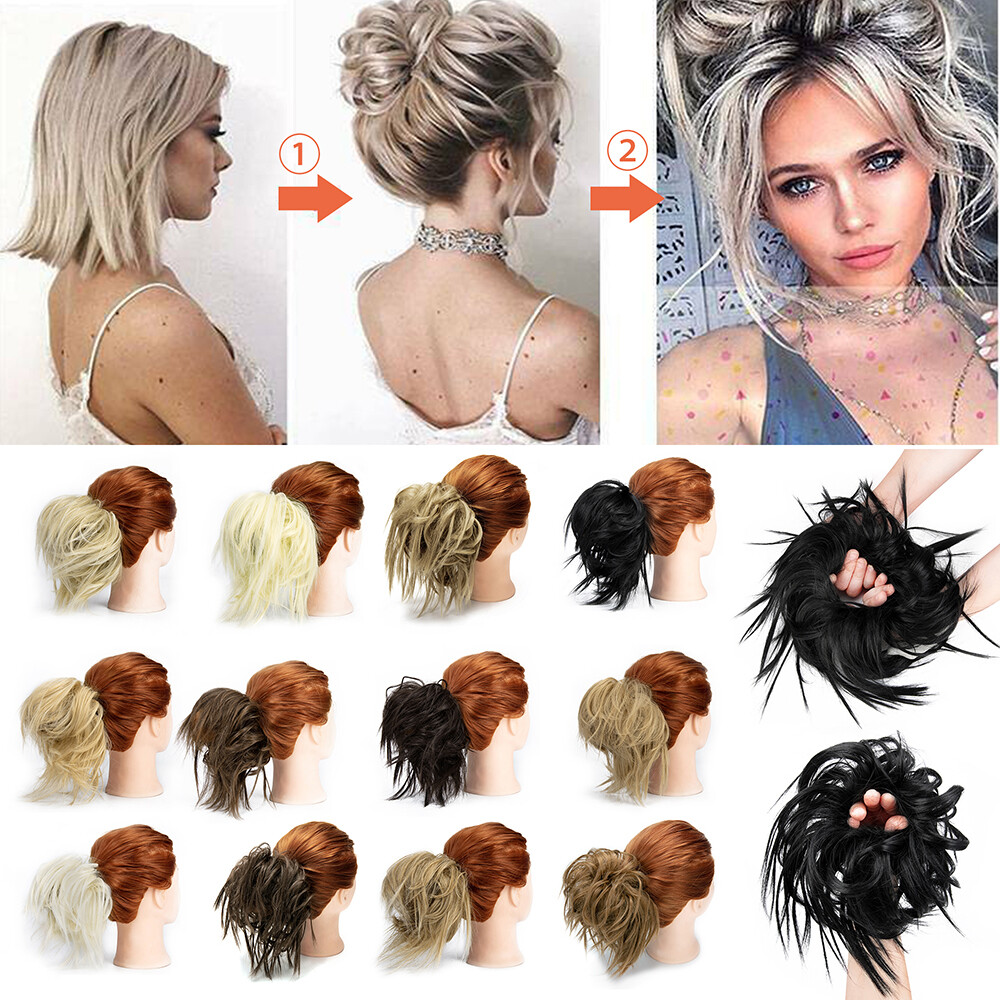 Thick Messy Bun Hair Piece Scrunchie Updo Wrap Hair Extensions Real As Human New