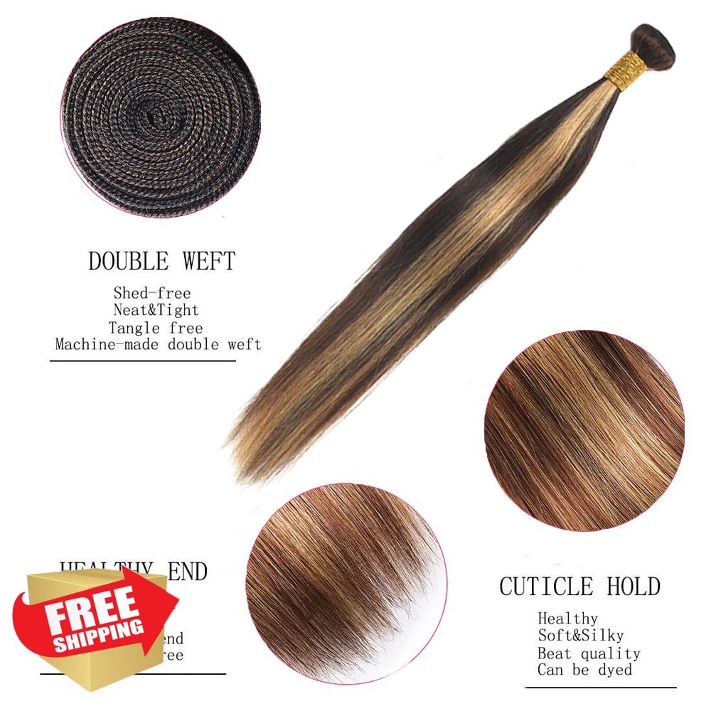 MavKuvx P4/27 Highlight Honey Blonde Straight Hair 12-16″