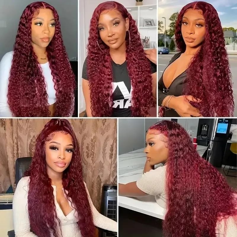 30 32 34 Inch 150G Vinmdonm Burgundy Human Hair Bundles 99J Water Wave 3