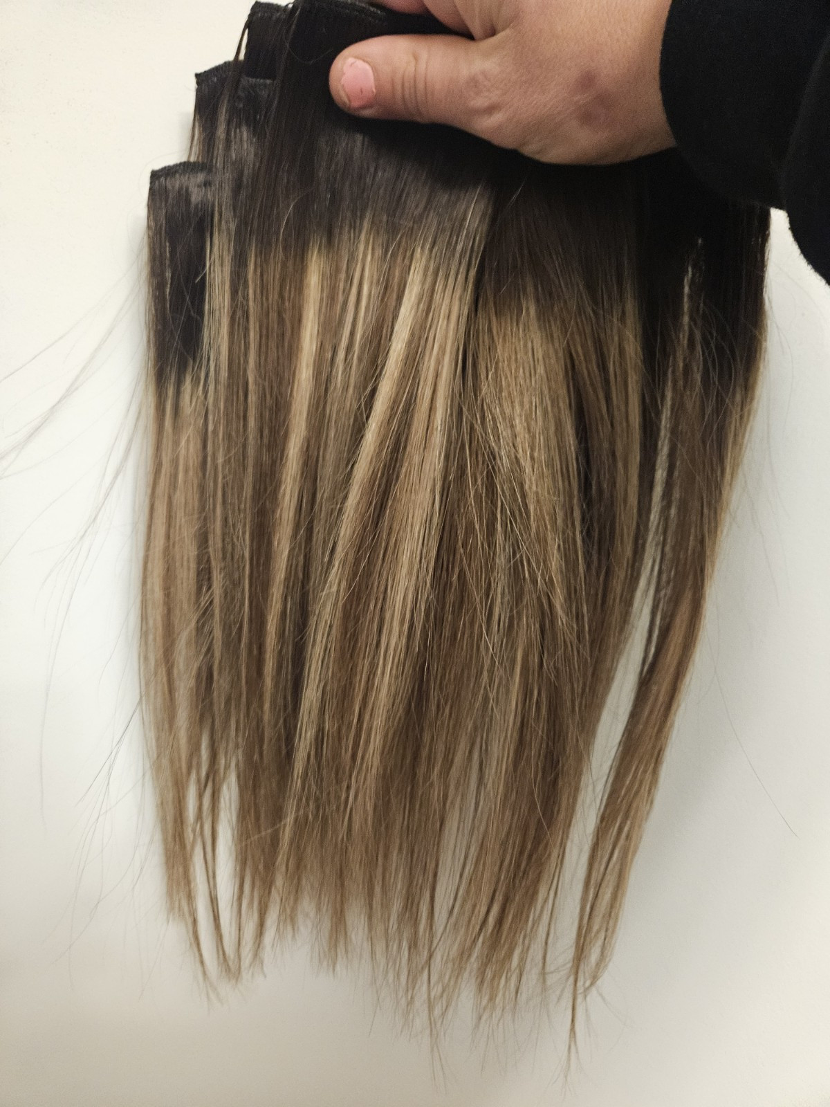 7 NEW HUMAN HAIR OMBRE HIGHLIGHTS CLIP IN HAIR EXTENSIONS 10″