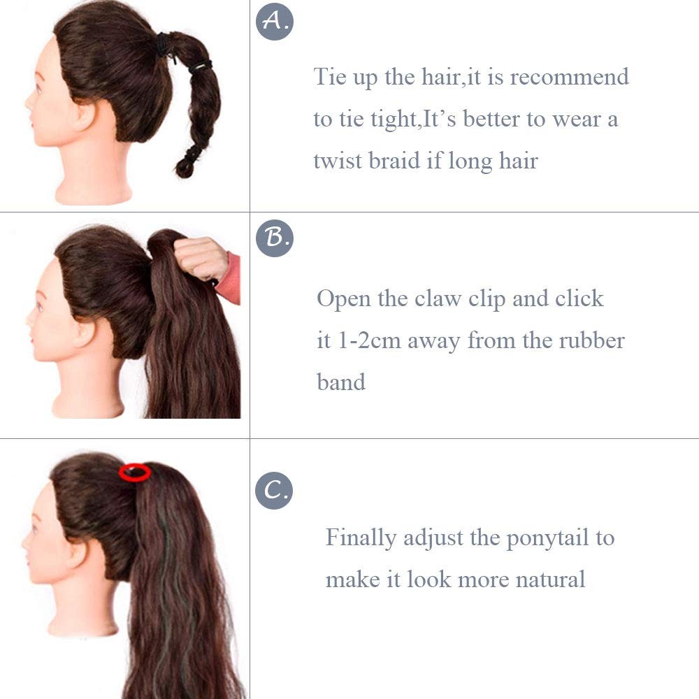 Rich Choices Claw Clip Ponytail Extension Real Human Hair Clip In Long Remy