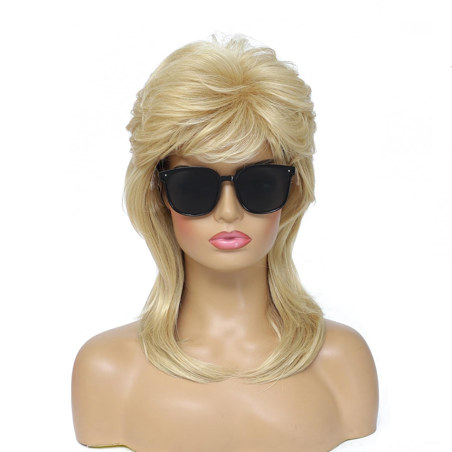 Mullet Wig for Women, Light Blonde, 80S 90S Costume Party Accessory