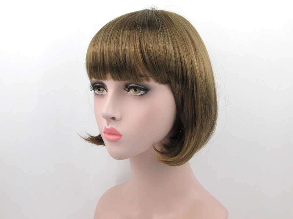 WOMENS SHORT CHIN-LENGTH STRAIGHT SLEEK BOB WIG W/ A WEFTED BACK PAGE BOY LOVELY