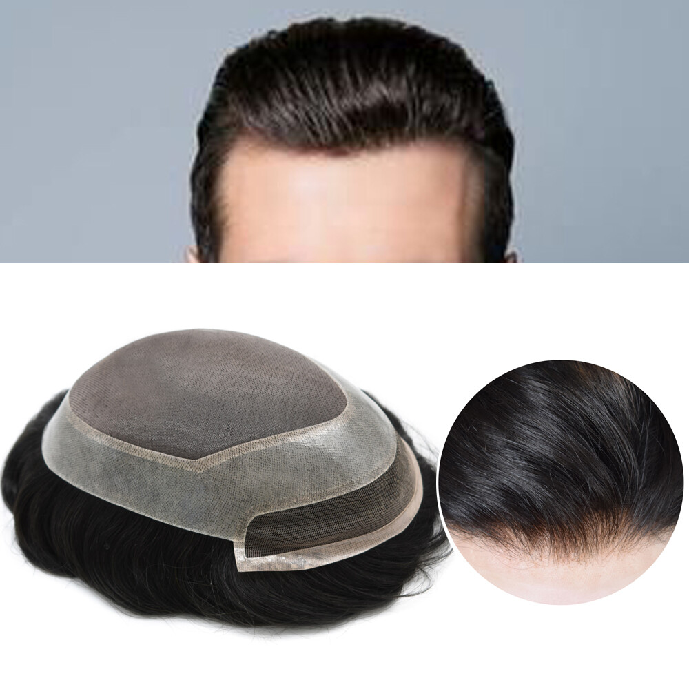 Toupee,Hair replacement,Hairpieces for men,Lace Front Fine Mono Poly Mens Wig US