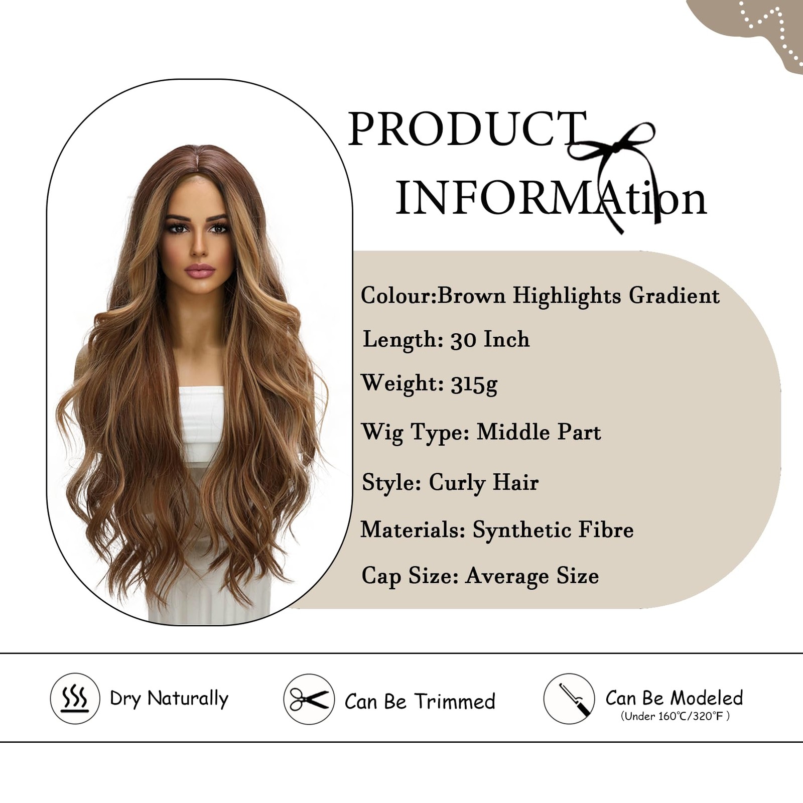 Long Brown Wig Synthetic Dark Brown Wig Ombre Wigs for White Women Realistic …