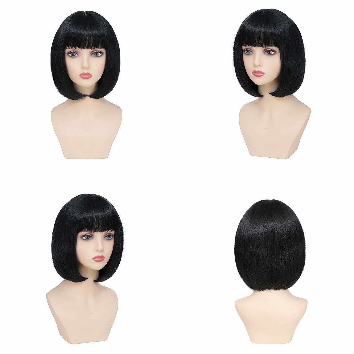 Platinum Blonde Bob Wig Synthetic Rose Net Full Head Wig for Women Natural Look