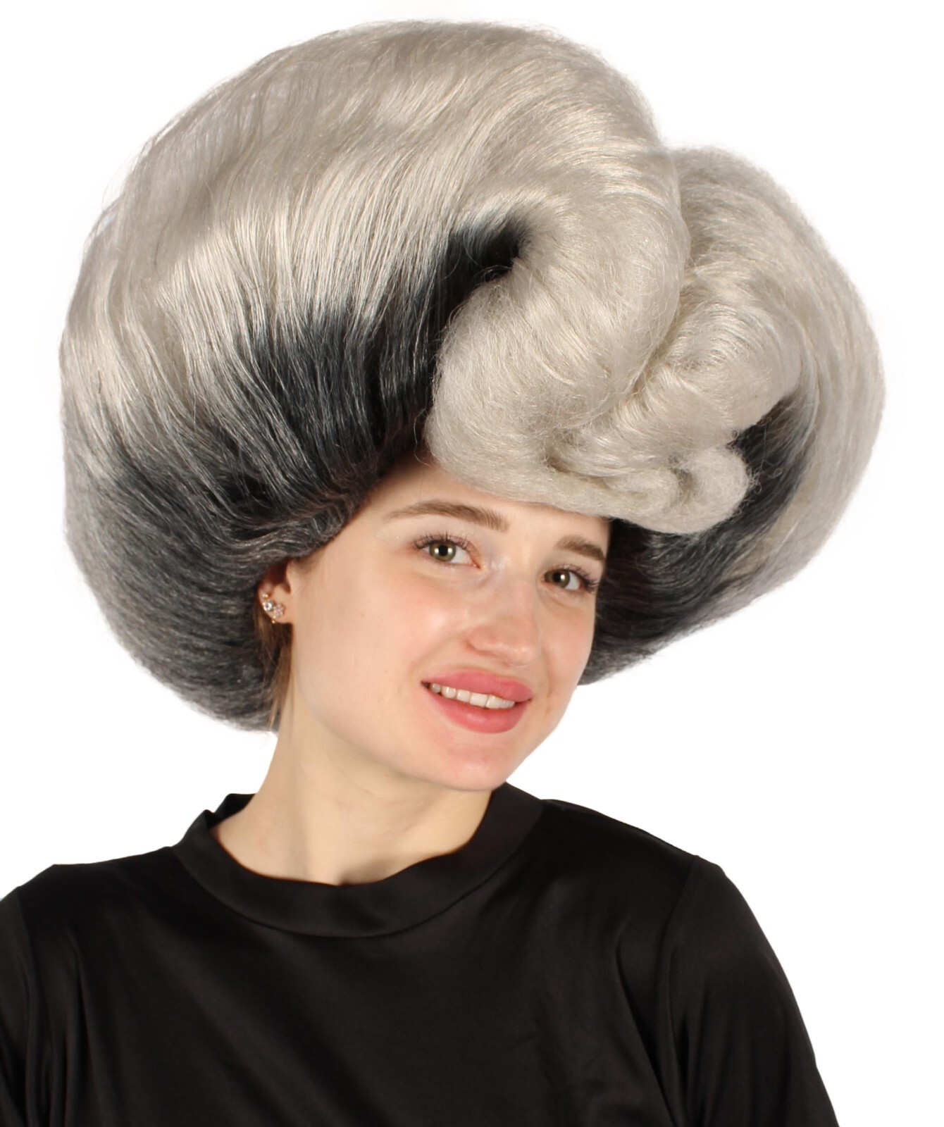 Adult Unisex Drag Queen Grey-black Bouffant Wig | Non-flammable Syntheti HW-7040