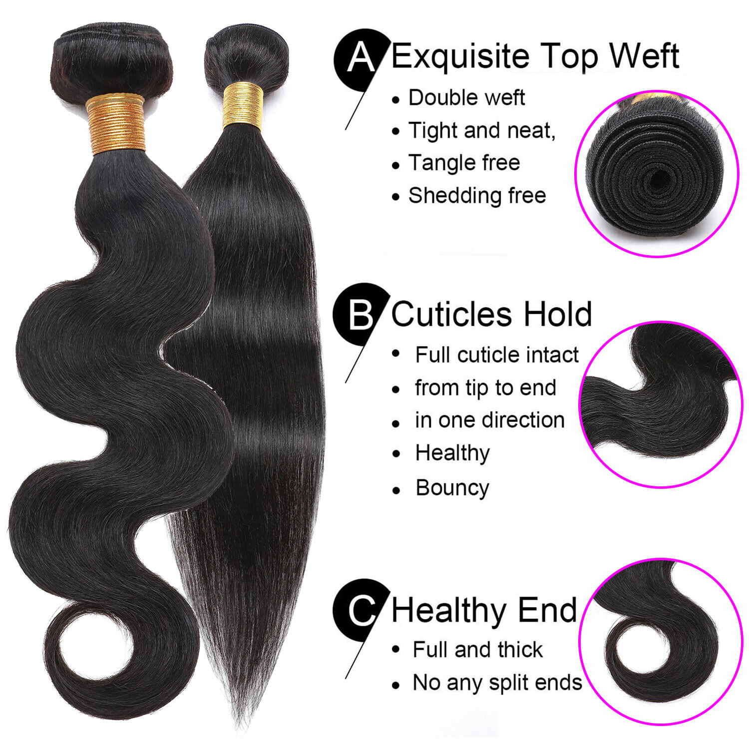 HOT 10A Brazilian Virgin Human Hair Bundles Hair Extensions Body Wave Weave Weft