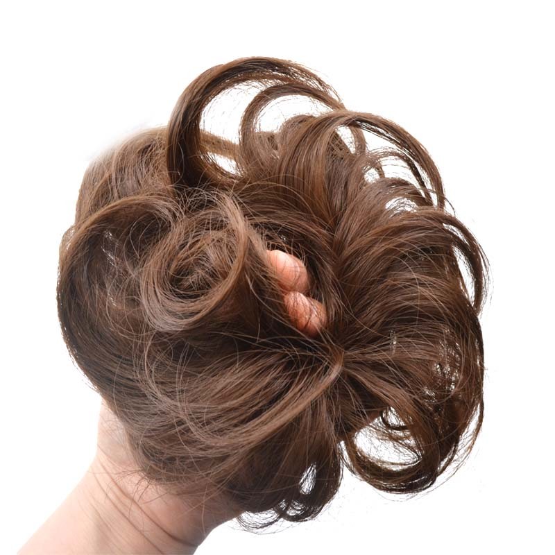 Natural Curly Hair Extension Hairpiece Bun Updo Scrunchie Pony Tail As Human US