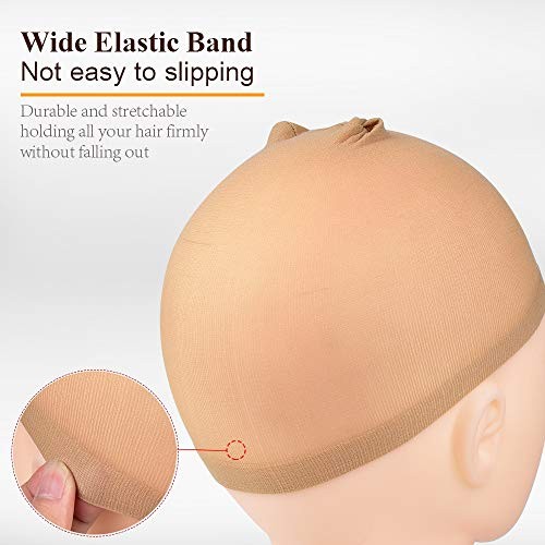 Morgles Wig Caps, 20 Pcs Stocking Stretchy Nylon Nude Wig Caps For Wom