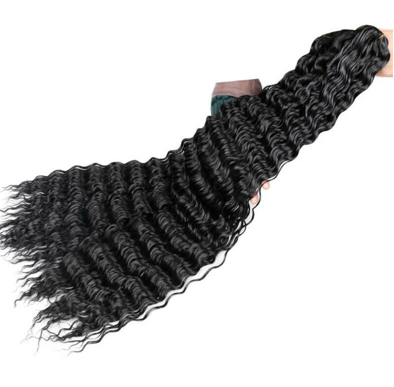 32″ Deep Wave Crochet Hair Braids Afro Curls Ocean Wave Braiding Hair Extensions