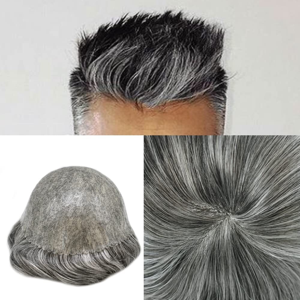 Men Replacement Hair System Full Poly Thin Skin Mens Toupee Hairpiece