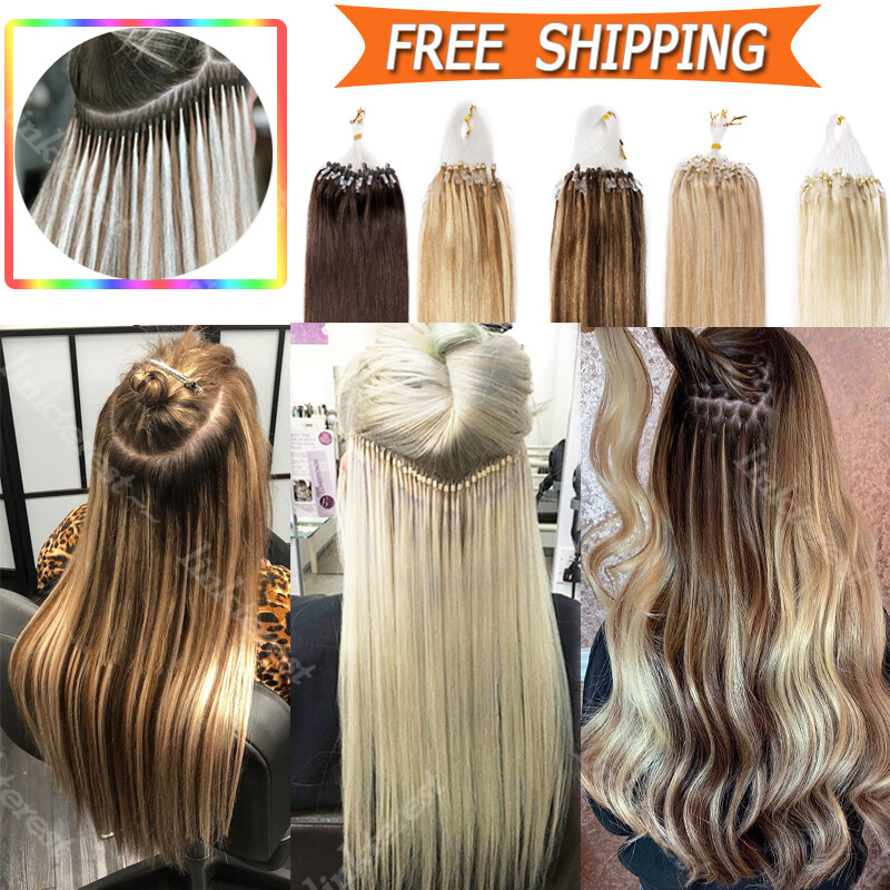 CLEARANCE Easy Loop Ring Micro Beads Real Remy Human Hair Extensions Blonde 100S