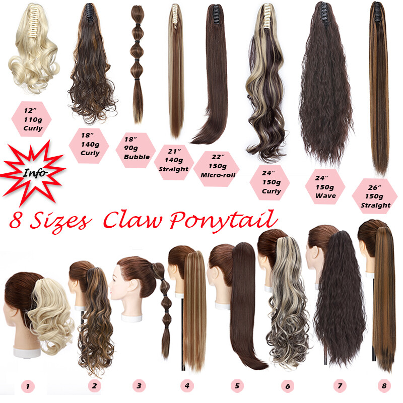 Jaw Claw Ponytail Thick Clip In Hair Extension Pony Tail Hairpiece Real As Human